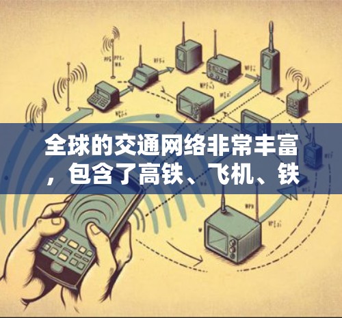 全球的交通网络非常丰富,包含了高铁、飞机、铁路等多种运输方式。以下是全球主要的交通线路和分布情况 全球的交通网络非常丰富,包含了高铁、飞机、铁路等多种运输方式。以下是全球主要的交通线路和分布情况