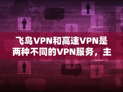 飞鸟VPN和高速VPN是两种不同的VPN服务，主要用于不同的用户群体。以下是它们的主要区别