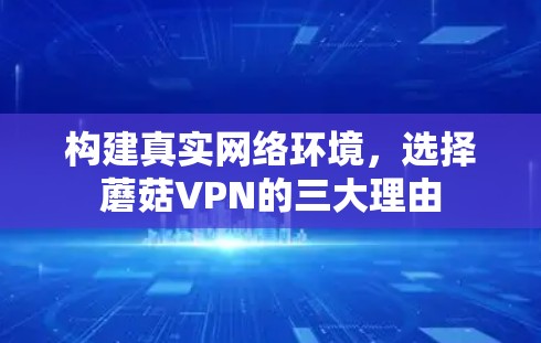 构建真实网络环境,选择蘑菇VPN的三大理由 构建真实网络环境,选择蘑菇VPN的三大理由