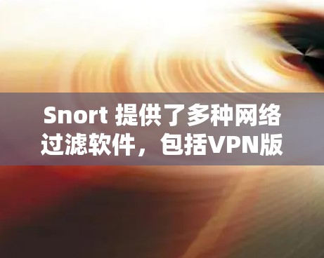 Snort 提供了多种网络过滤软件,包括VPN版。以下是关于Snort的VPN版的详细介绍 Snort 提供了多种网络过滤软件,包括VPN版。以下是关于Snort的VPN版的详细介绍